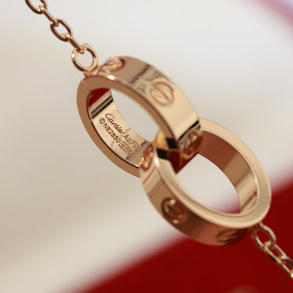 [sparkle Jewelery]LOVE DOUBLE RING NECKLACE