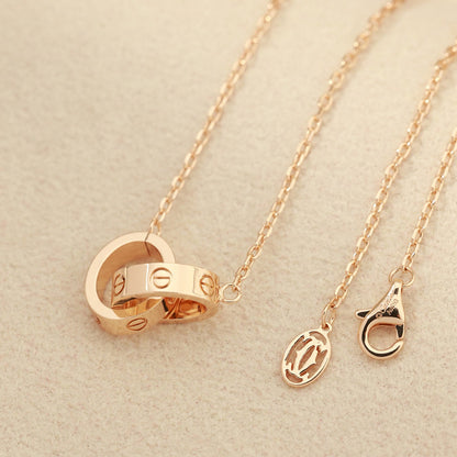 [sparkle Jewelery]LOVE DOUBLE RING NECKLACE