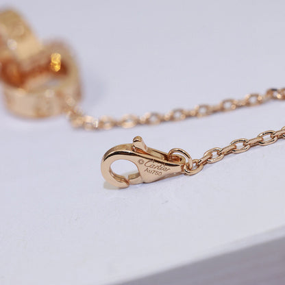 [sparkle Jewelery]LOVE DOUBLE RING NECKLACE