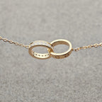 [sparkle Jewelery]LOVE DOUBLE RING HALF DIAMOND NECKLACE