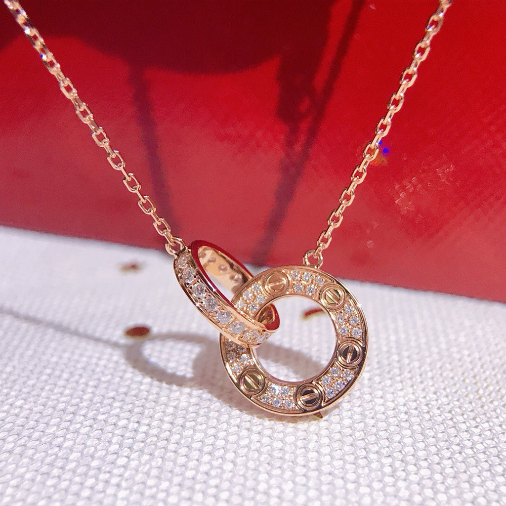 [sparkle Jewelery]LOVE  FULL DIAMOND PENDANT NECKLACE