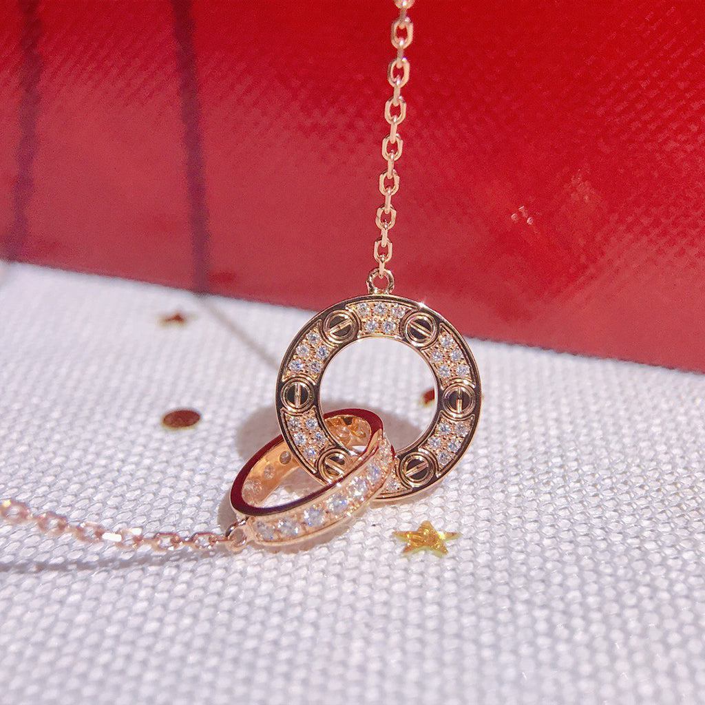 [sparkle Jewelery]LOVE  FULL DIAMOND PENDANT NECKLACE