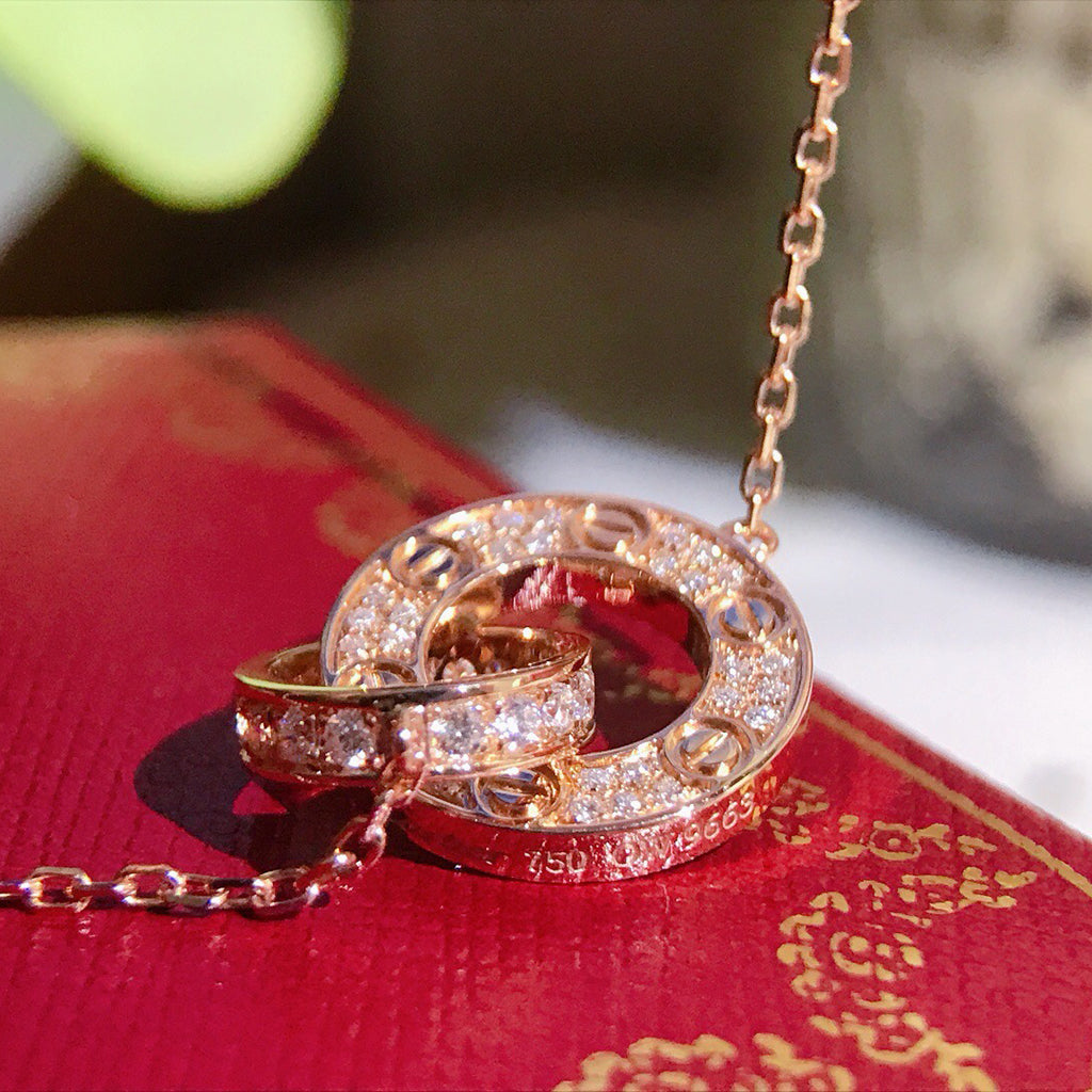 [sparkle Jewelery]LOVE  FULL DIAMOND PENDANT NECKLACE