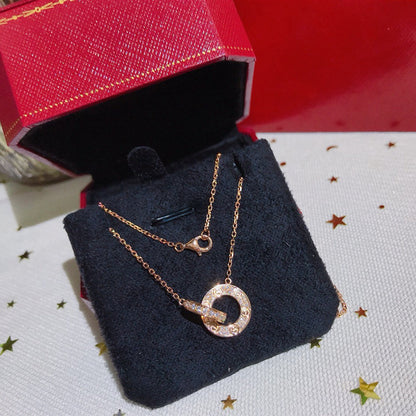 [sparkle Jewelery]LOVE  FULL DIAMOND PENDANT NECKLACE