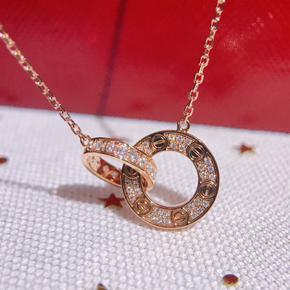[sparkle Jewelery]LOVE  FULL DIAMOND PENDANT NECKLACE