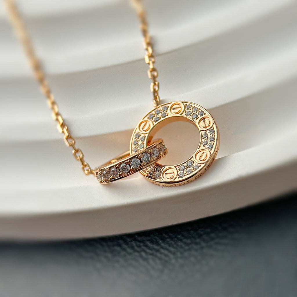 [sparkle Jewelery]LOVE  FULL DIAMOND PENDANT NECKLACE