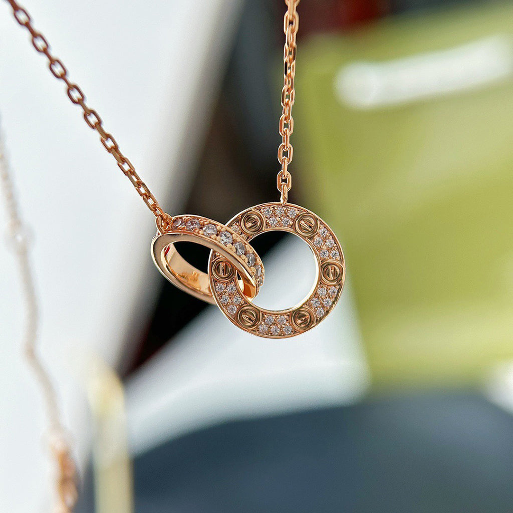 [sparkle Jewelery]LOVE  FULL DIAMOND PENDANT NECKLACE