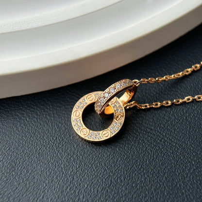 [sparkle Jewelery]LOVE  FULL DIAMOND PENDANT NECKLACE