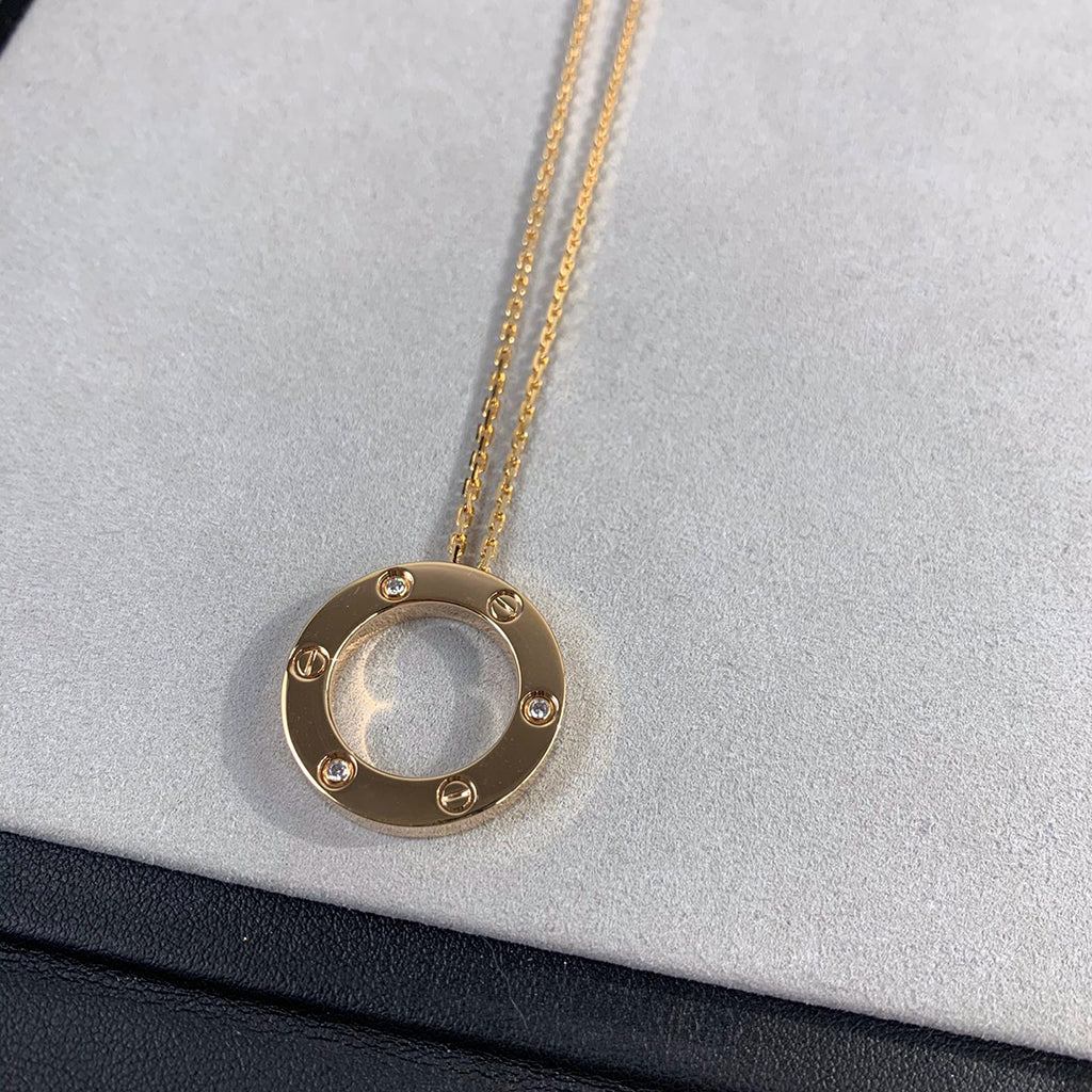 [sparkle Jewelery]LOVE NECKLACE 16MM 3 DIAMONDS