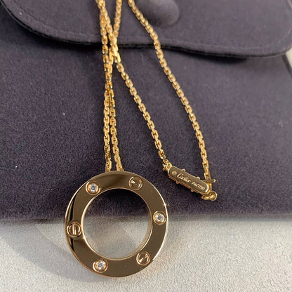 [sparkle Jewelery]LOVE NECKLACE 16MM 3 DIAMONDS