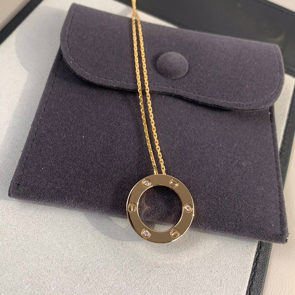 [sparkle Jewelery]LOVE NECKLACE 16MM 3 DIAMONDS