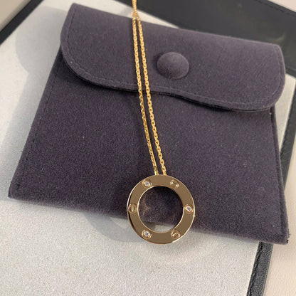 [sparkle Jewelery]LOVE NECKLACE 16MM 3 DIAMONDS