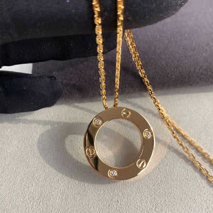 [sparkle Jewelery]LOVE NECKLACE 16MM 3 DIAMONDS