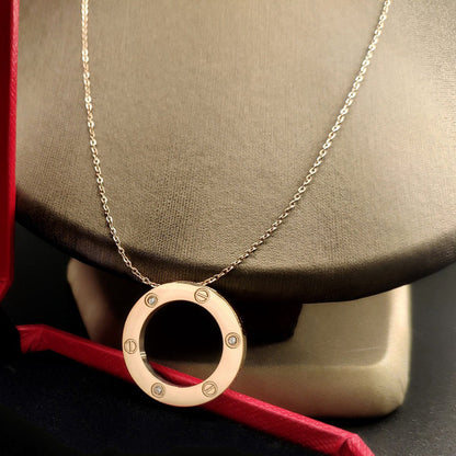 [sparkle Jewelery]LOVE NECKLACE 16MM 3 DIAMONDS