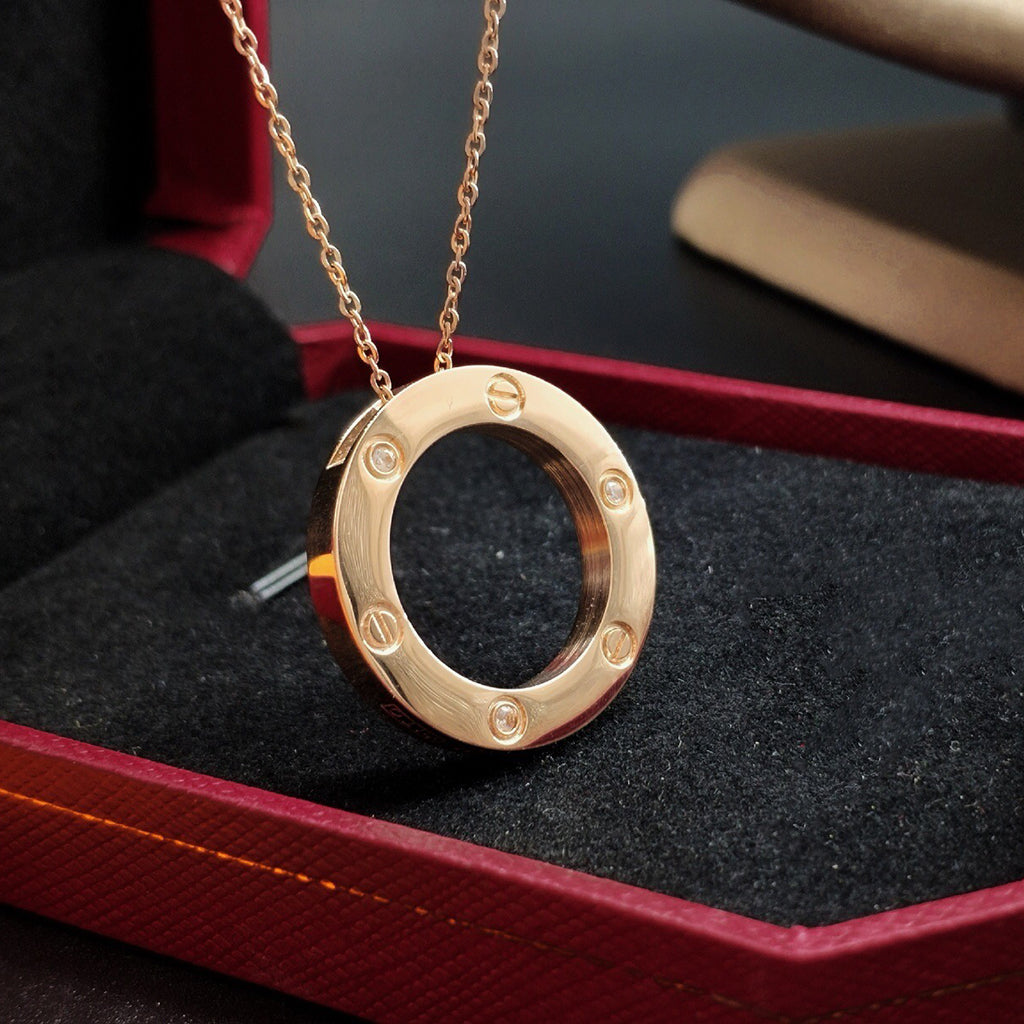 [sparkle Jewelery]LOVE NECKLACE 16MM 3 DIAMONDS
