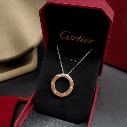 [sparkle Jewelery]LOVE NECKLACE 16MM 3 DIAMONDS