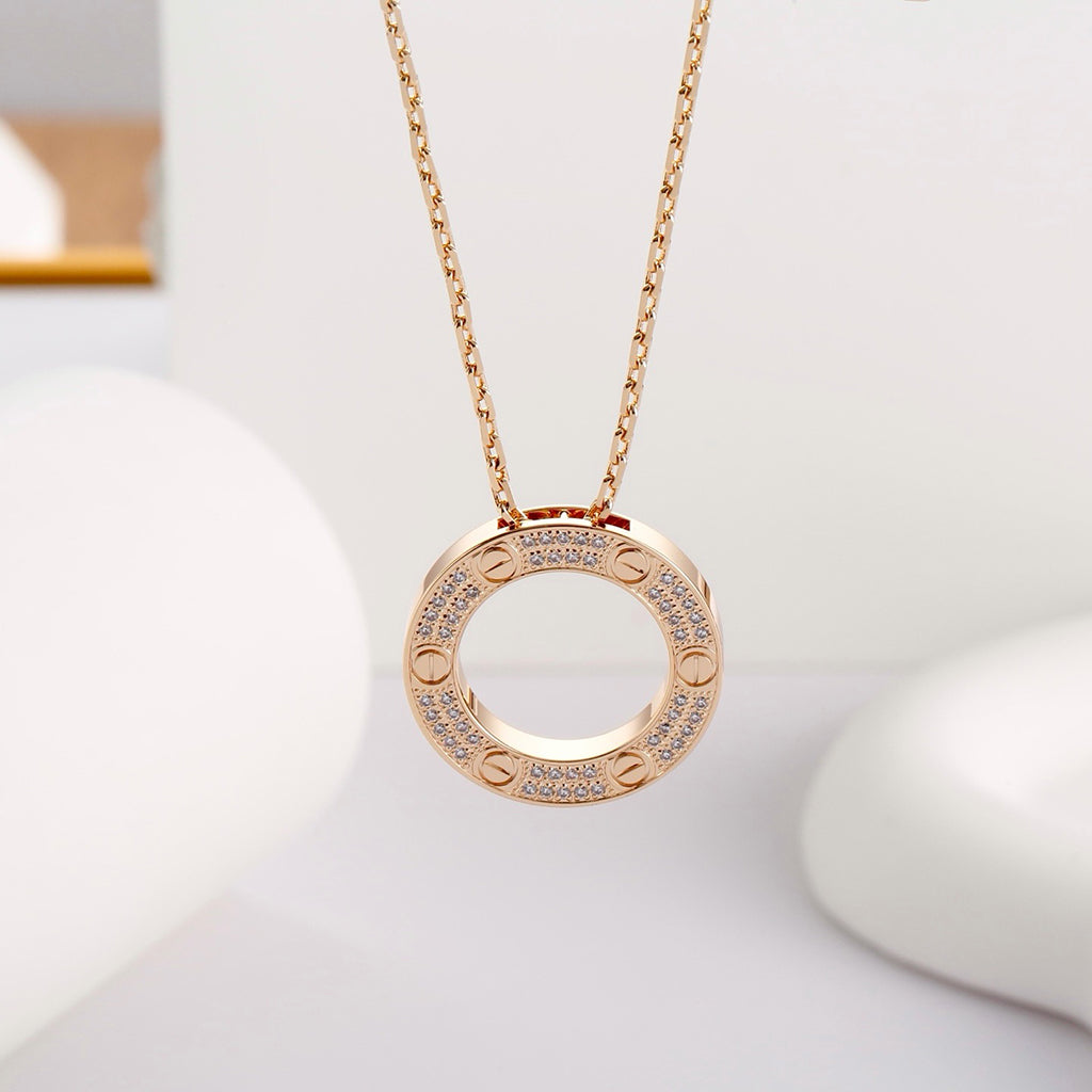 [sparkle Jewelery]LOVE NECKLACE 16MM  FULL DIAMOND