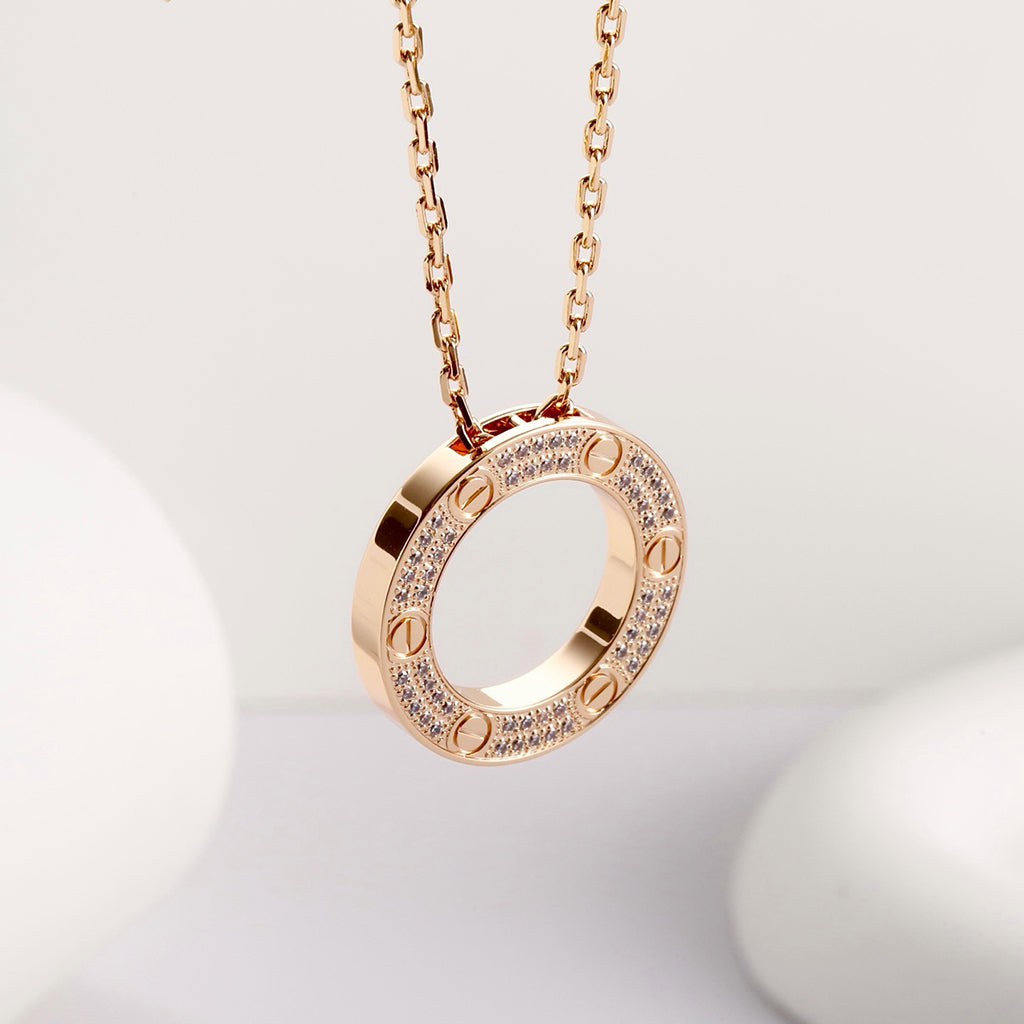 [sparkle Jewelery]LOVE NECKLACE 16MM  FULL DIAMOND
