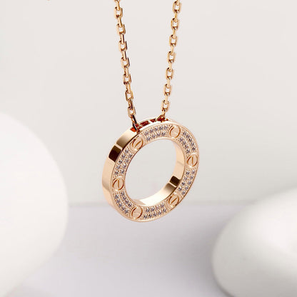 [sparkle Jewelery]LOVE NECKLACE 16MM  FULL DIAMOND