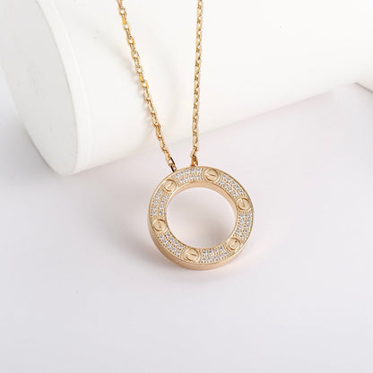 [sparkle Jewelery]LOVE NECKLACE 16MM  FULL DIAMOND