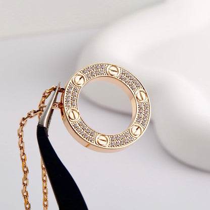 [sparkle Jewelery]LOVE NECKLACE 16MM  FULL DIAMOND