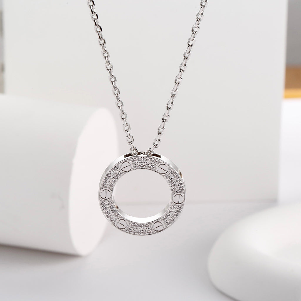 [sparkle Jewelery]LOVE NECKLACE 16MM  FULL DIAMOND