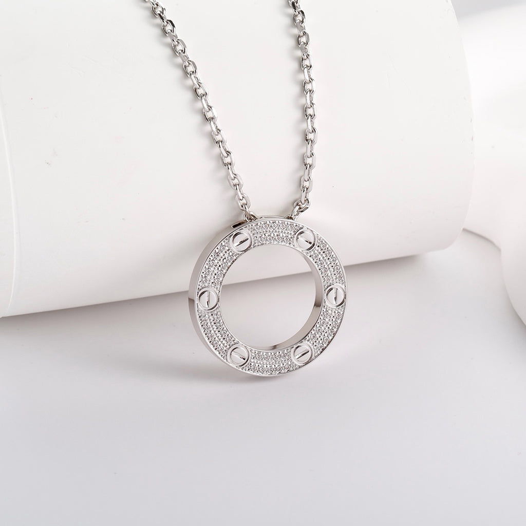 [sparkle Jewelery]LOVE NECKLACE 16MM  FULL DIAMOND