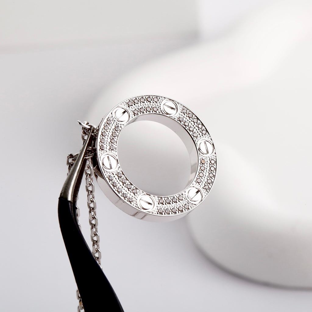 [sparkle Jewelery]LOVE NECKLACE 16MM  FULL DIAMOND