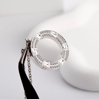 [sparkle Jewelery]LOVE NECKLACE 16MM  FULL DIAMOND