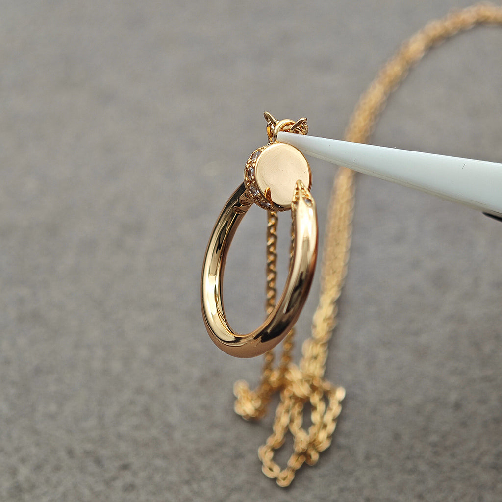 [sparkle Jewelery]JUSTE NECKLACE HALF DIAMOND