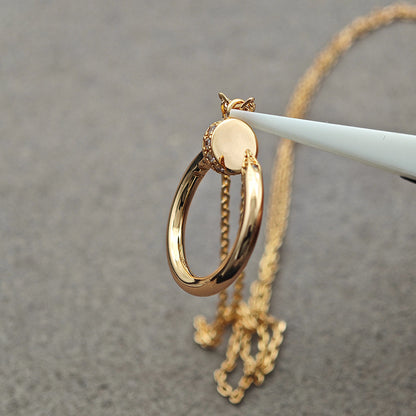 [sparkle Jewelery]JUSTE NECKLACE HALF DIAMOND
