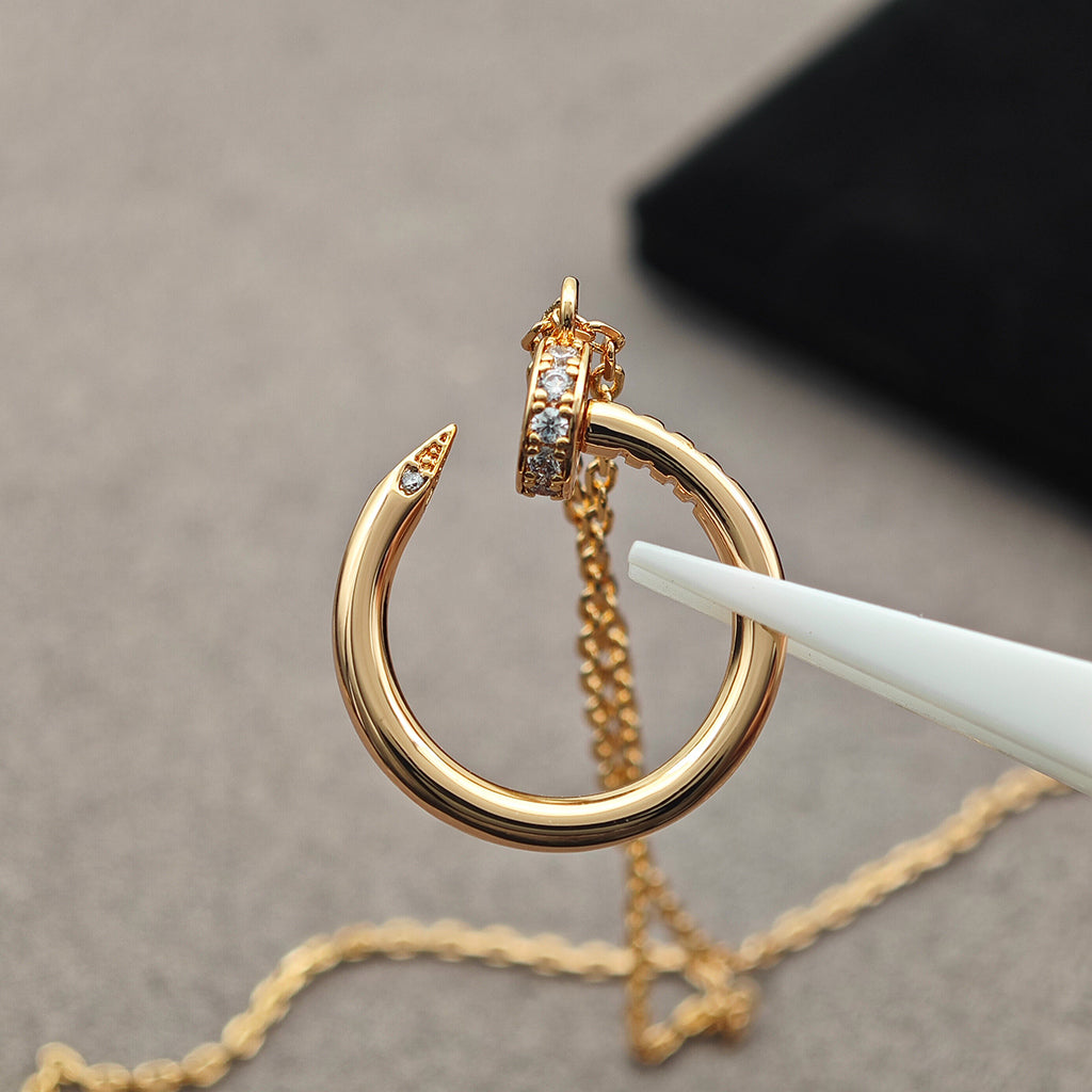 [sparkle Jewelery]JUSTE NECKLACE HALF DIAMOND