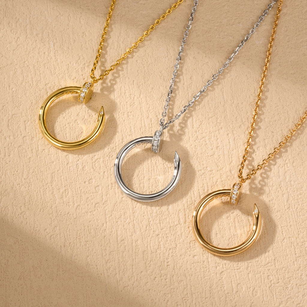 [sparkle Jewelery]JUSTE NECKLACE HALF DIAMOND