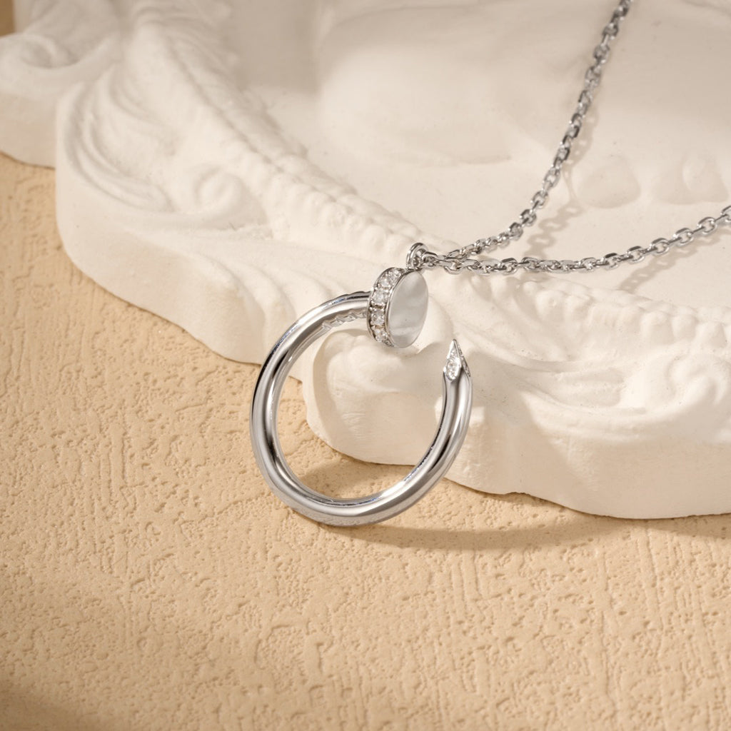 [sparkle Jewelery]JUSTE NECKLACE HALF DIAMOND