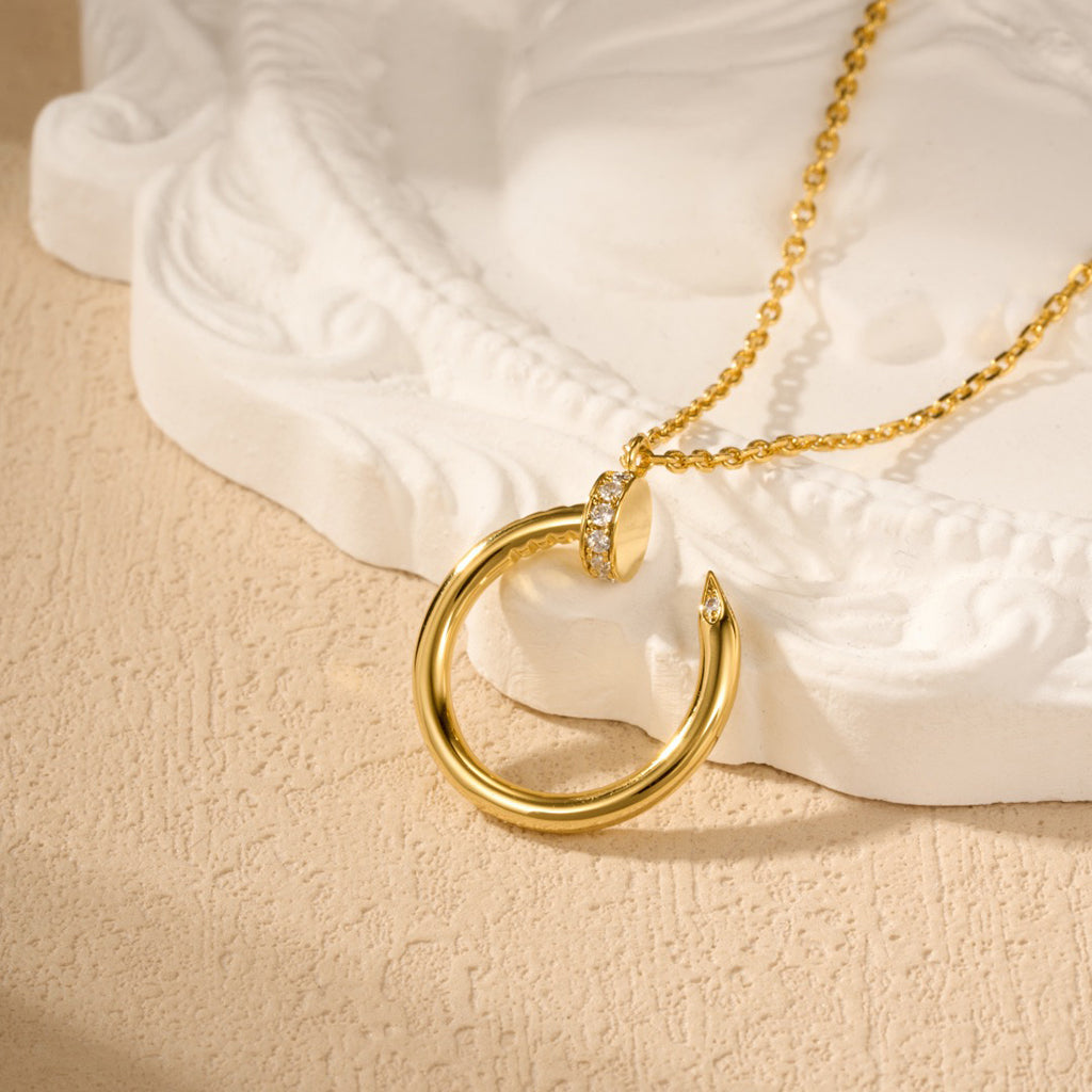 [sparkle Jewelery]JUSTE NECKLACE HALF DIAMOND