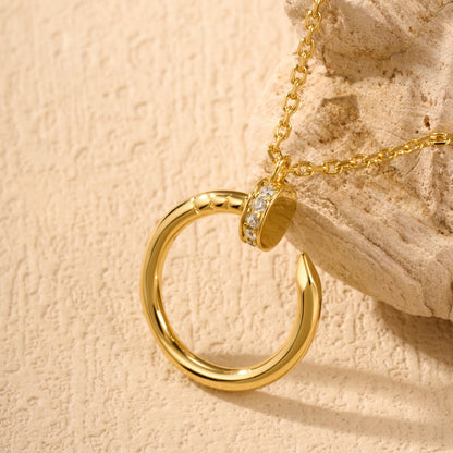 [sparkle Jewelery]JUSTE NECKLACE HALF DIAMOND