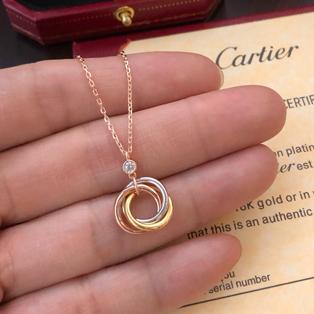 [sparkle Jewelery]TRINITY  NECKLACE 1 DIAMOND