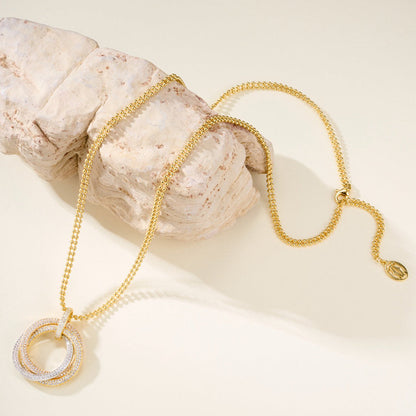 [sparkle Jewelery]TRINITY LARGE FULL DIAMOND  NECKLACE