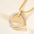 [sparkle Jewelery]TRINITY LARGE FULL DIAMOND  NECKLACE