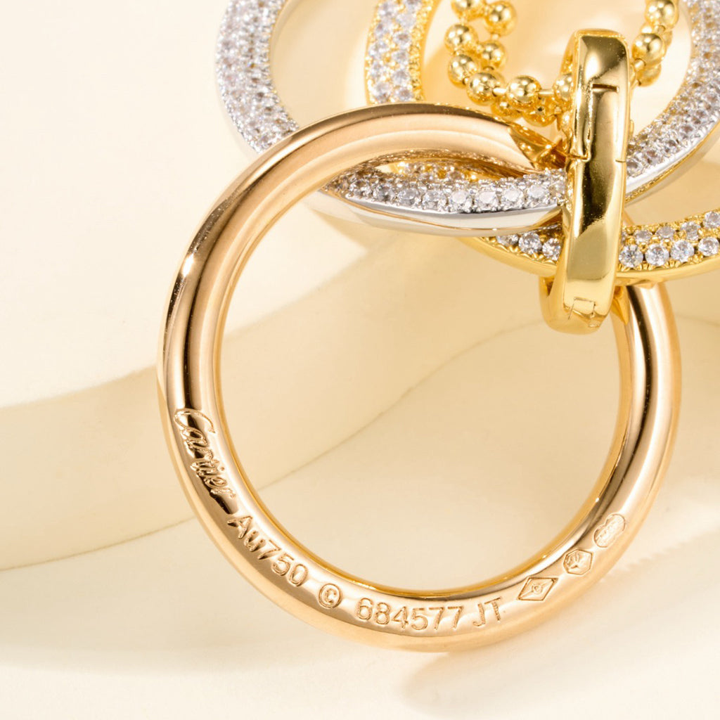 [sparkle Jewelery]TRINITY LARGE FULL DIAMOND  NECKLACE