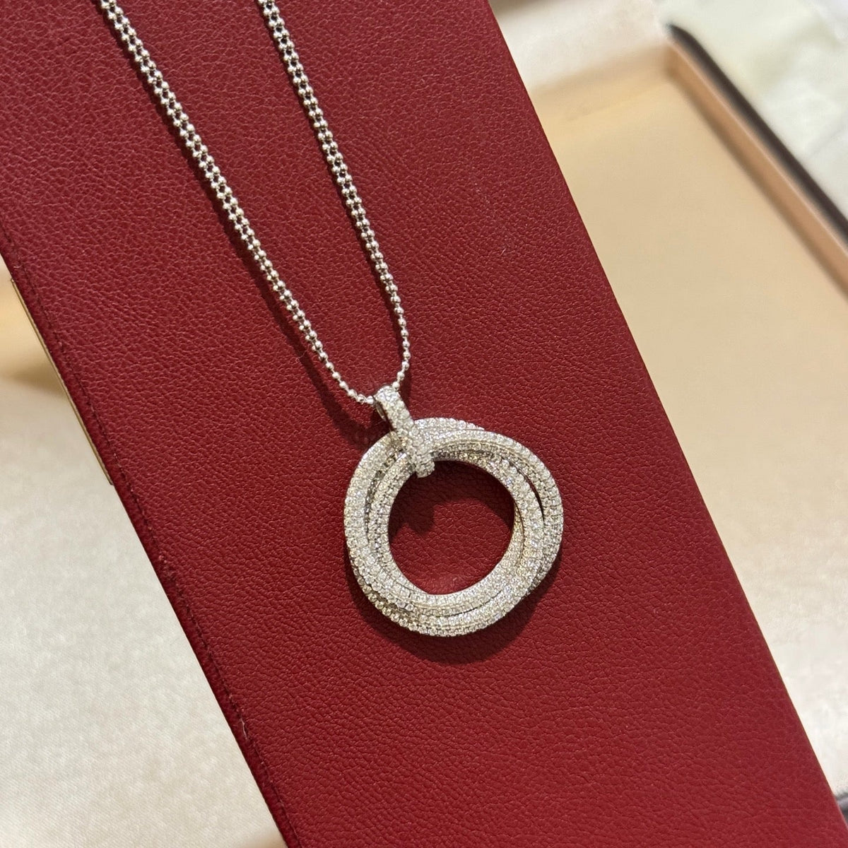 [sparkle Jewelery]TRINITY LARGE FULL DIAMOND  NECKLACE
