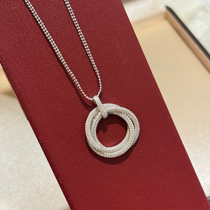 [sparkle Jewelery]TRINITY LARGE FULL DIAMOND  NECKLACE