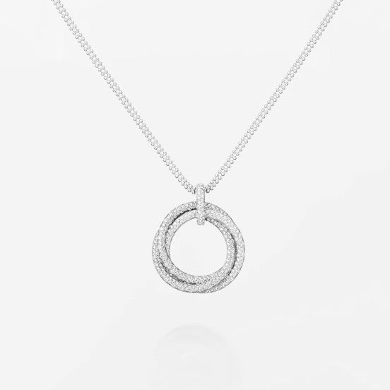[sparkle Jewelery]TRINITY LARGE FULL DIAMOND  NECKLACE