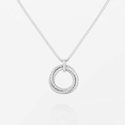[sparkle Jewelery]TRINITY LARGE FULL DIAMOND  NECKLACE