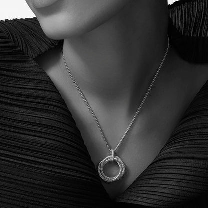 [sparkle Jewelery]TRINITY LARGE FULL DIAMOND  NECKLACE
