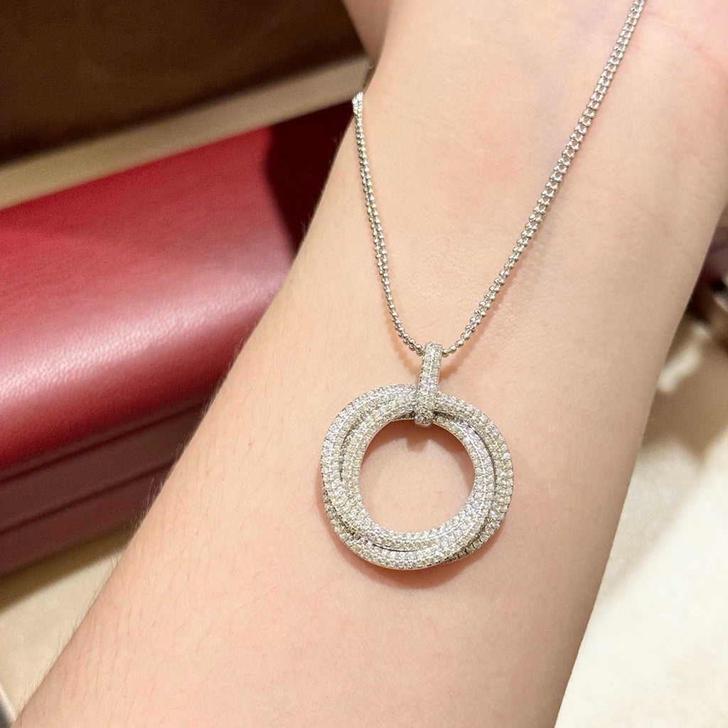 [sparkle Jewelery]TRINITY LARGE FULL DIAMOND  NECKLACE