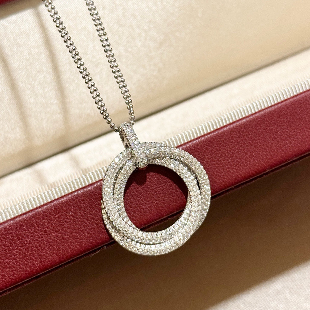 [sparkle Jewelery]TRINITY LARGE FULL DIAMOND  NECKLACE