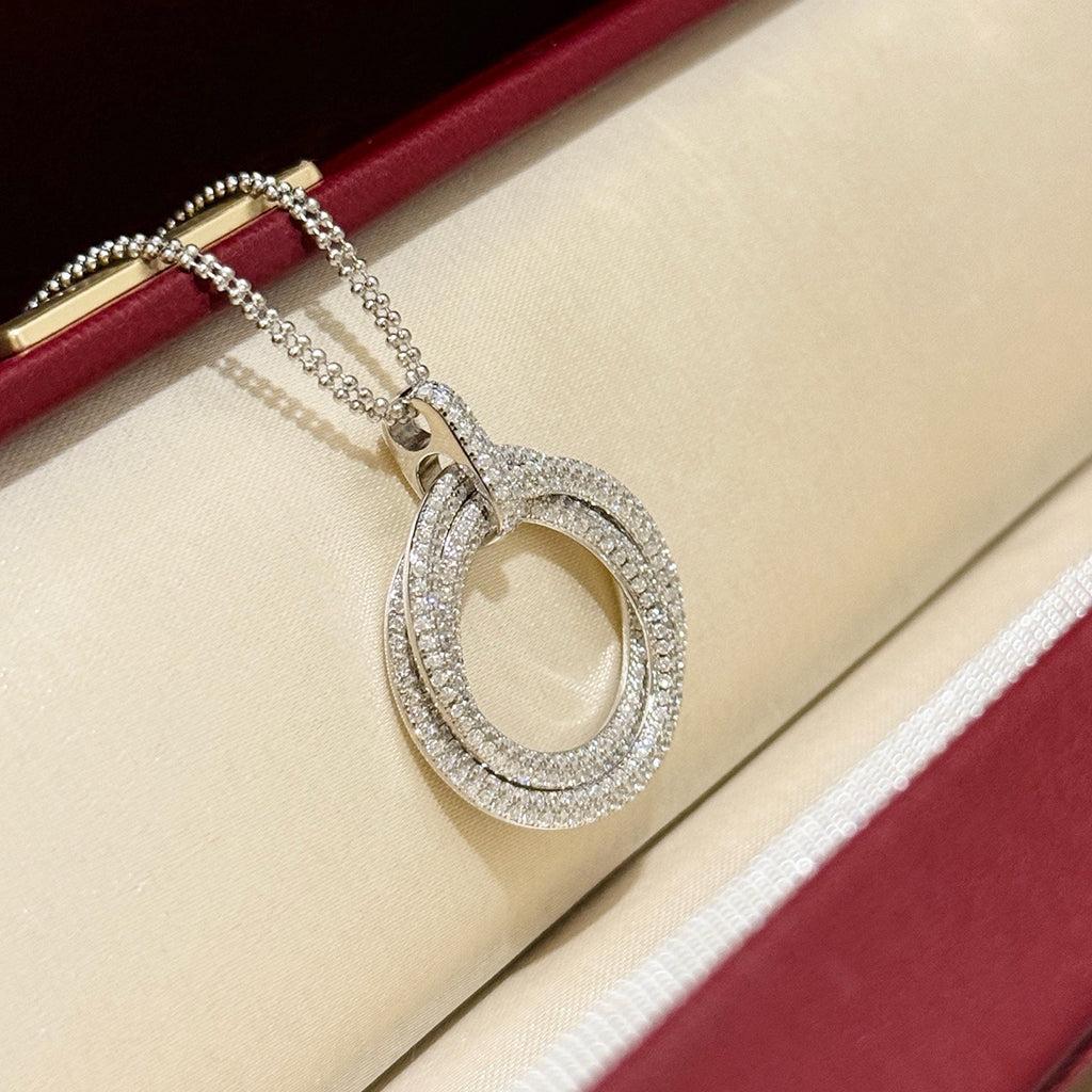 [sparkle Jewelery]TRINITY LARGE FULL DIAMOND  NECKLACE