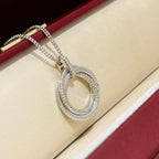 [sparkle Jewelery]TRINITY LARGE FULL DIAMOND  NECKLACE