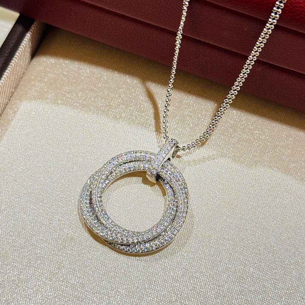 [sparkle Jewelery]TRINITY LARGE FULL DIAMOND  NECKLACE